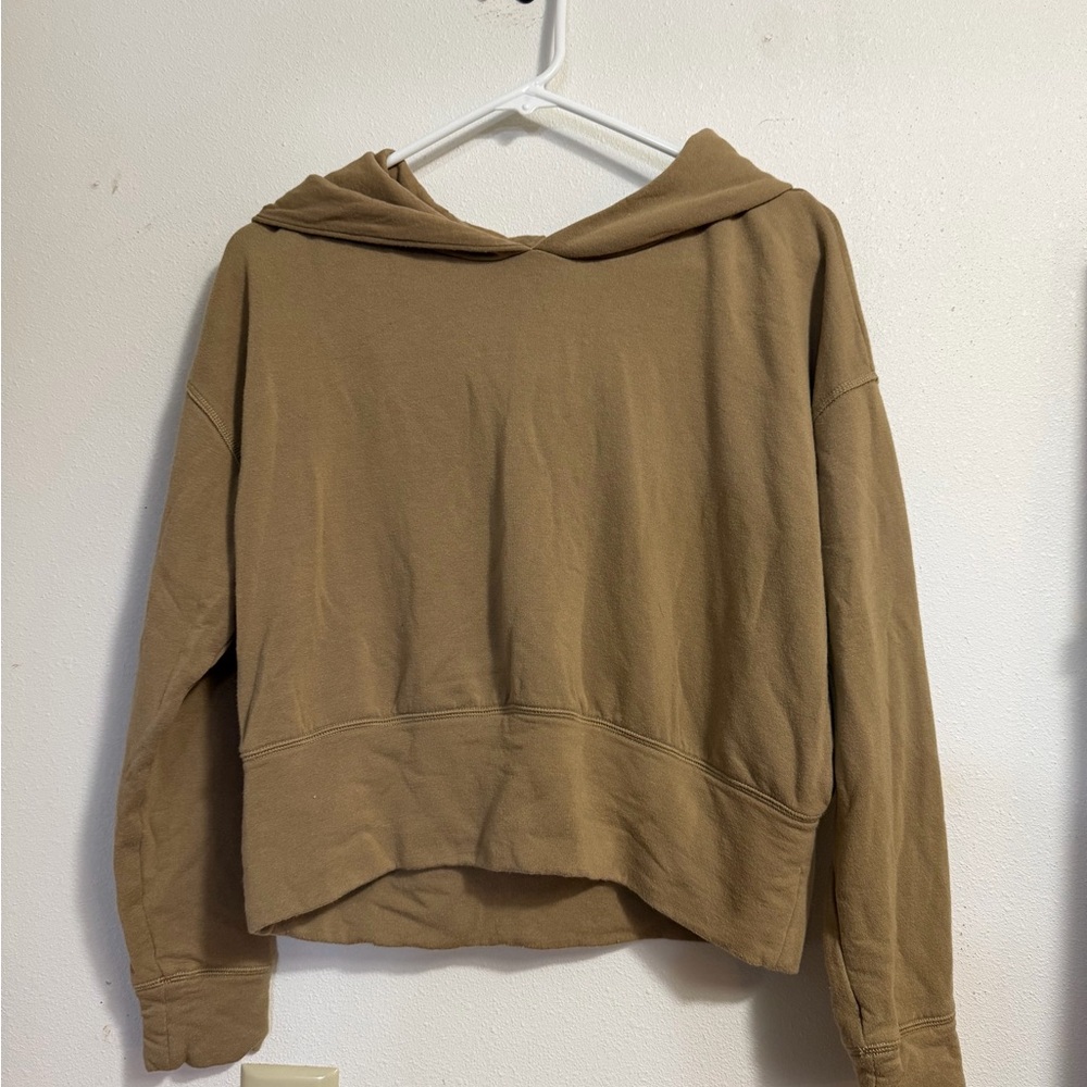 aerie Brown Cropped Hoodie